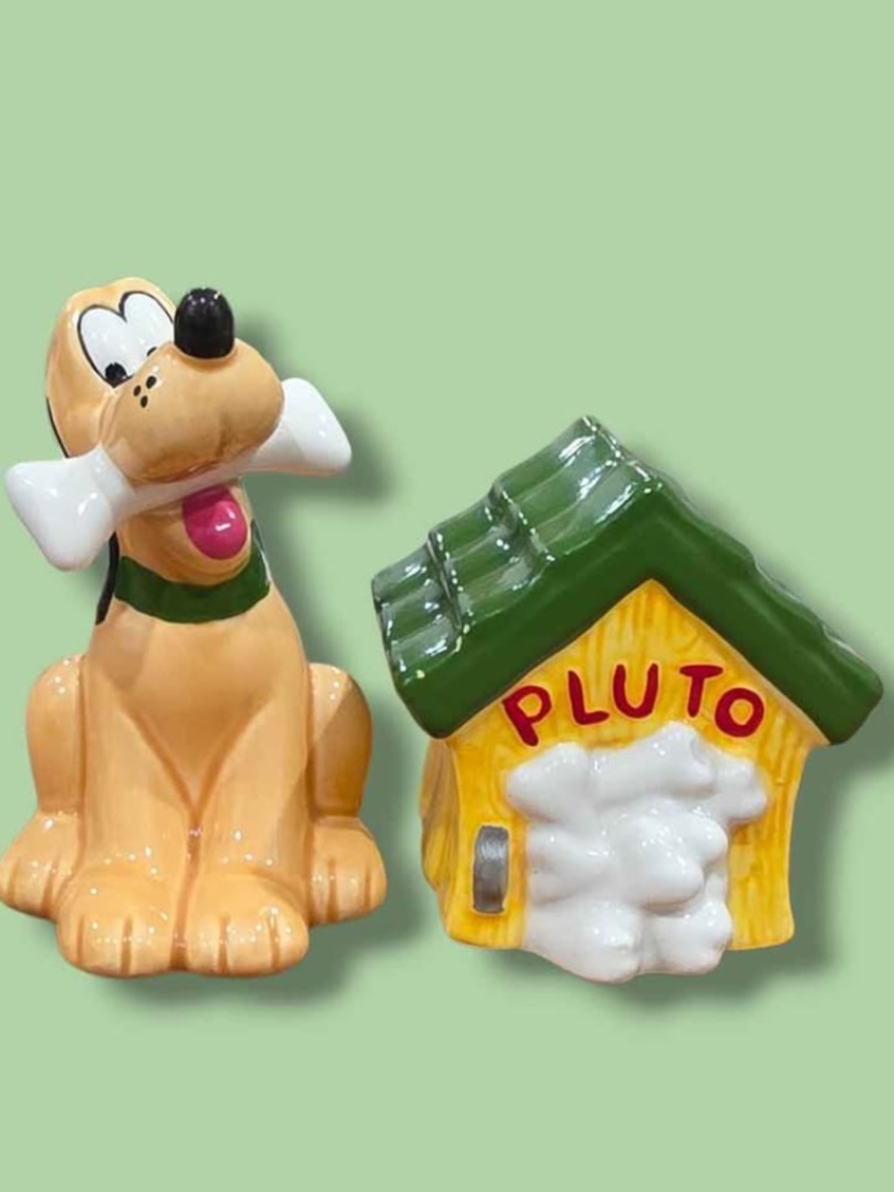 SOLD - Enesco Pluto and Dog House Salt & Pepper Shakers